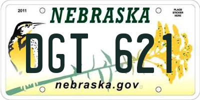 NE license plate DGT621