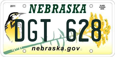 NE license plate DGT628