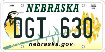 NE license plate DGT630