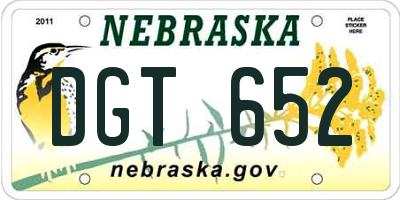 NE license plate DGT652