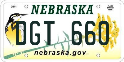 NE license plate DGT660