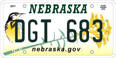 NE license plate DGT683