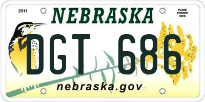 NE license plate DGT686