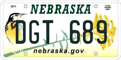 NE license plate DGT689