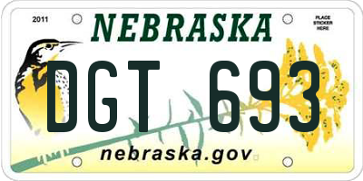 NE license plate DGT693