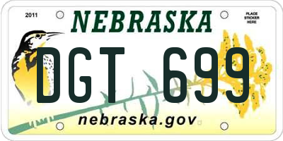 NE license plate DGT699