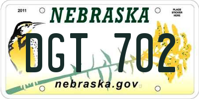 NE license plate DGT702