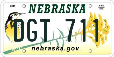 NE license plate DGT711