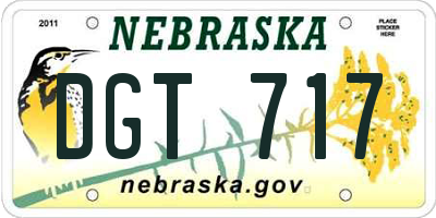 NE license plate DGT717