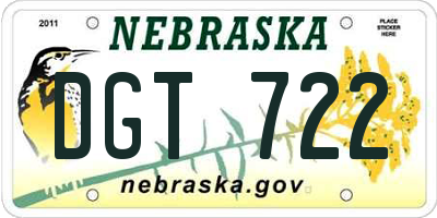NE license plate DGT722