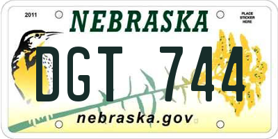 NE license plate DGT744