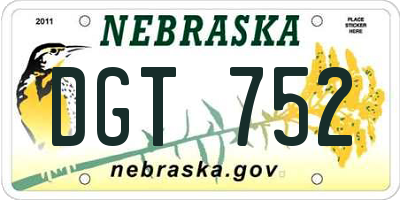 NE license plate DGT752