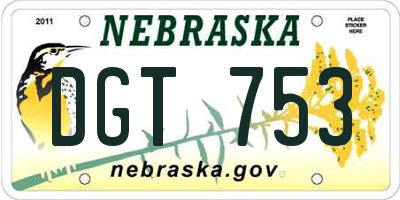 NE license plate DGT753