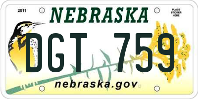 NE license plate DGT759