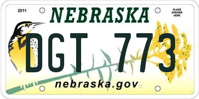 NE license plate DGT773