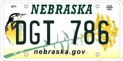 NE license plate DGT786