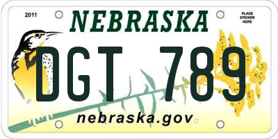 NE license plate DGT789