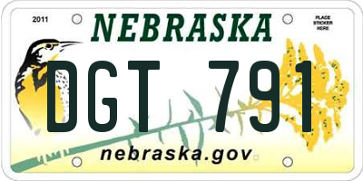 NE license plate DGT791