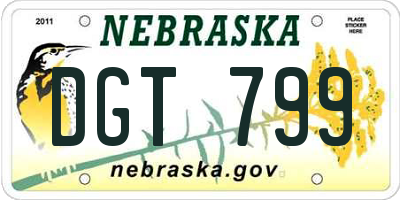 NE license plate DGT799