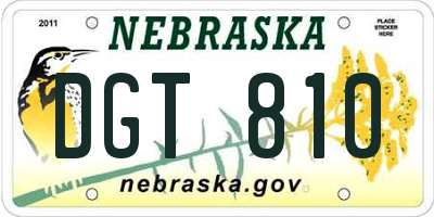 NE license plate DGT810