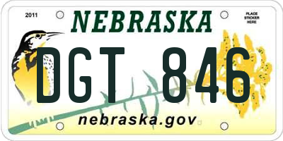 NE license plate DGT846