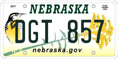 NE license plate DGT857