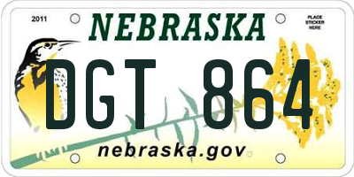 NE license plate DGT864
