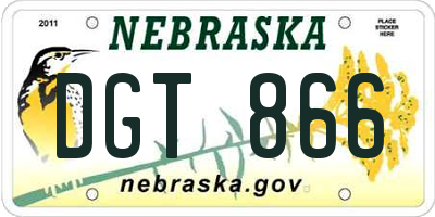 NE license plate DGT866