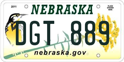 NE license plate DGT889
