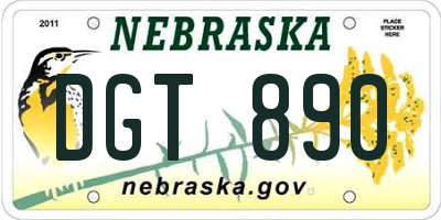 NE license plate DGT890