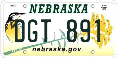 NE license plate DGT891