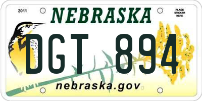 NE license plate DGT894