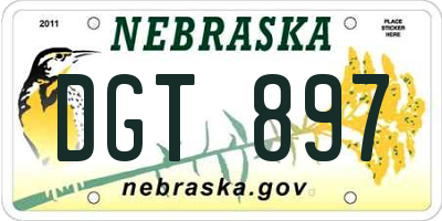 NE license plate DGT897