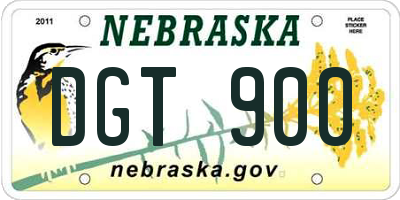 NE license plate DGT900