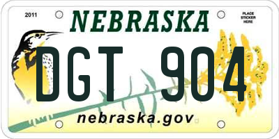 NE license plate DGT904