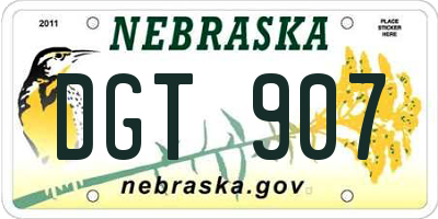 NE license plate DGT907