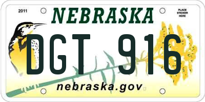 NE license plate DGT916