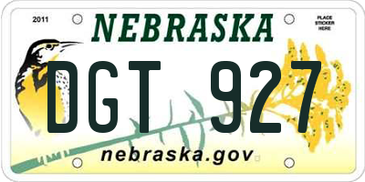 NE license plate DGT927