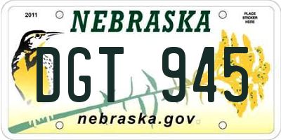 NE license plate DGT945