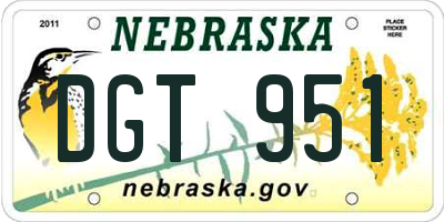 NE license plate DGT951