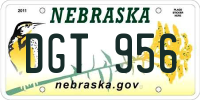 NE license plate DGT956