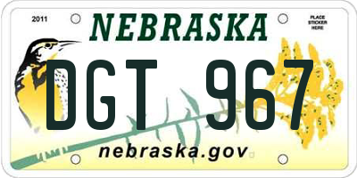 NE license plate DGT967