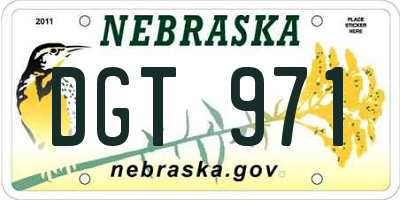NE license plate DGT971