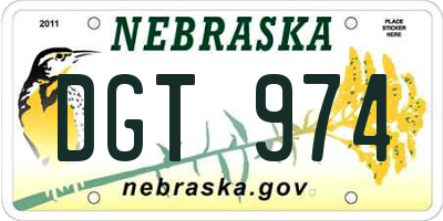 NE license plate DGT974