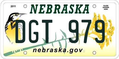 NE license plate DGT979