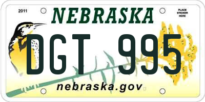 NE license plate DGT995