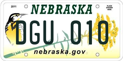 NE license plate DGU010