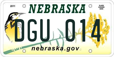 NE license plate DGU014
