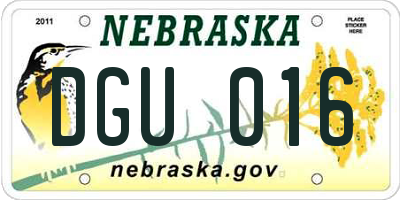 NE license plate DGU016