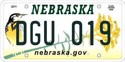 NE license plate DGU019